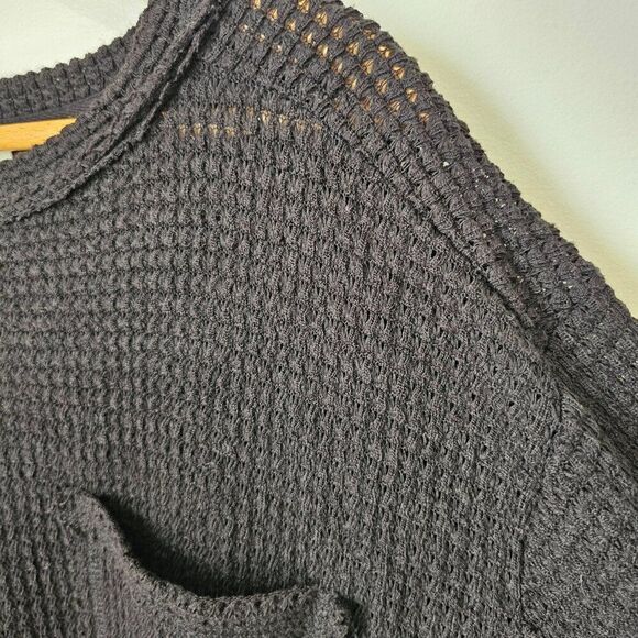 EUC UMGEE BLACK KNIT BOATNECK LOOSE FITTING SWEATER TOP LONGSLEEVES SIZE SMALL - Picture 6 of 16